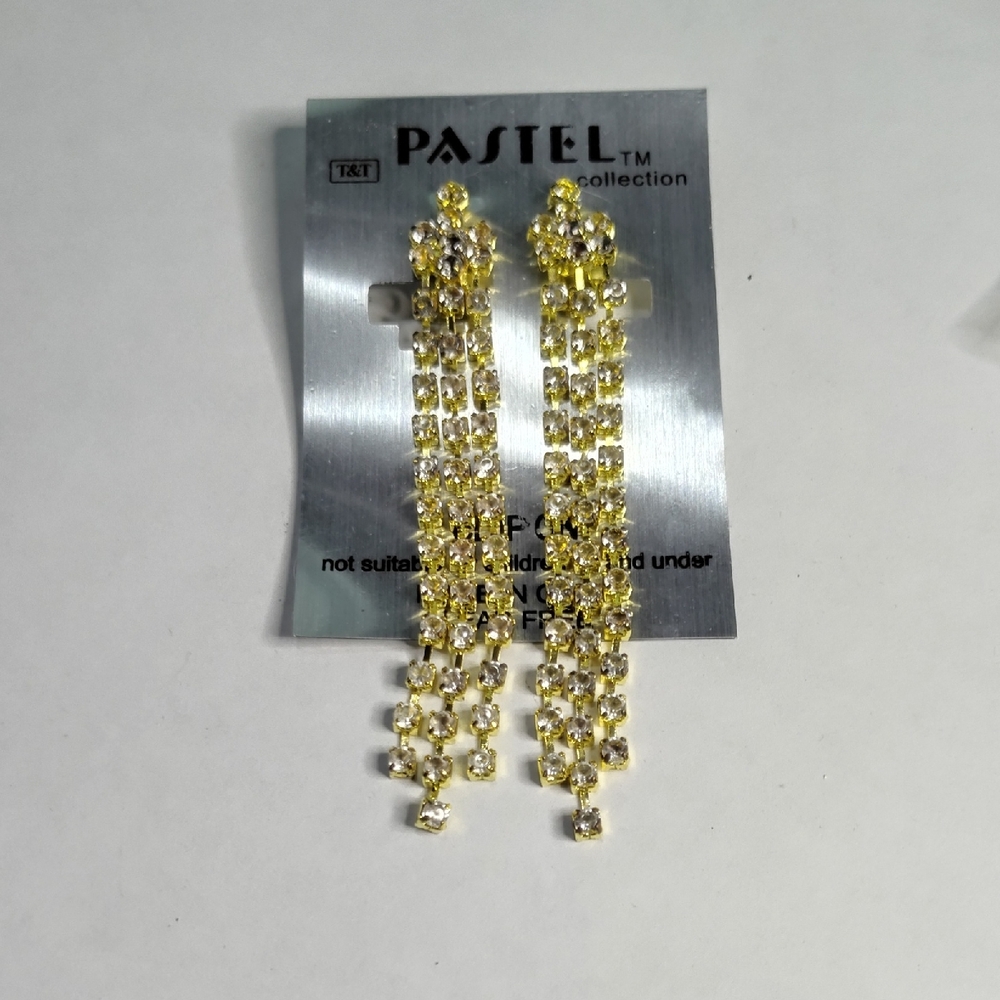 Pastels Radiant Gold Crystal Earrings